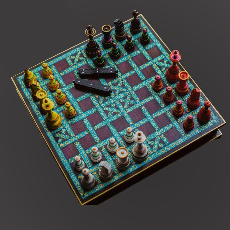 A reconstructed chaturanga game set